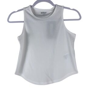 Prince Youth Girls Medium 10-12 White Tank Top‎ Wicking UPF 30+ Athletic Tennis